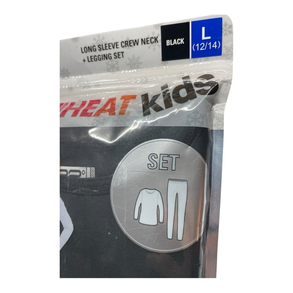 32 Degrees HEAT Kids Long sleeve crew neck + Legging set Base Set Black Large. - Picture 7 of 9